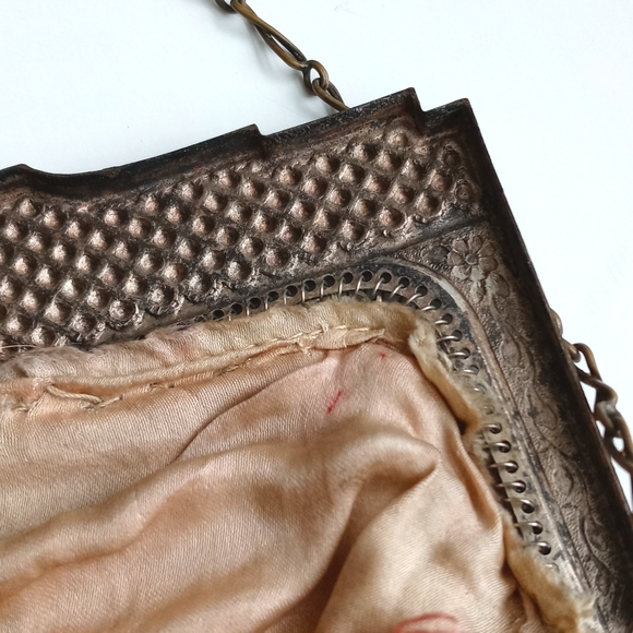 Antique / Vintage French Art Nouveau Style Chainmail Mini Purse Early 1900's - Picture 8 of 13